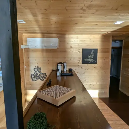 High-speed Wi-Fi and dedicated workspace at Smile Awhile, ensuring a reliable connection for remote work or streaming in the Northwoods.